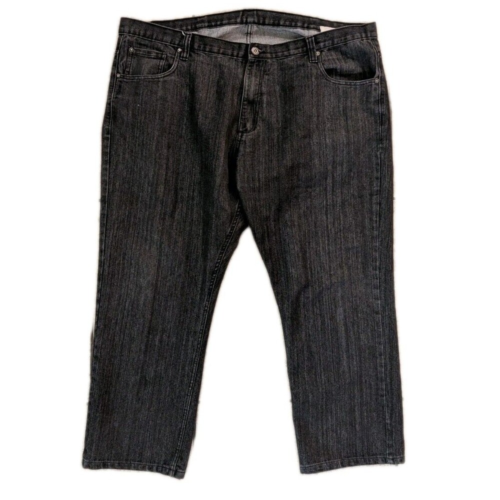 Six Lincoln New York Jeans Mens 48x30 Straight Fit Black Dark Wash Denim Pants